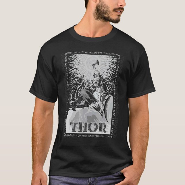 Thor Mjolnir Viking Norse Mythology Pagan God T-Shirt (Front)