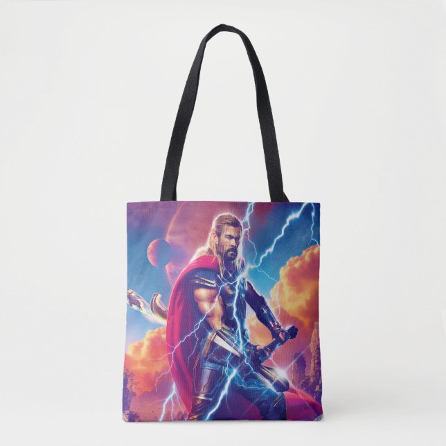 Thor on Mountain Top Tote Bag (Front)