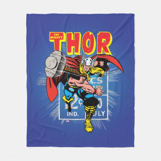 Thor Retro Comic Price Graphic Fleece Blanket (Front)