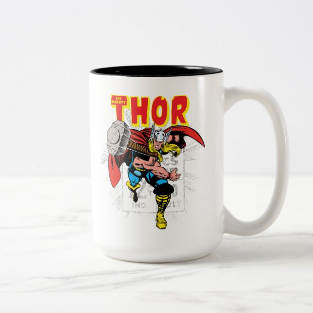 Thor Retro Comic Price Graphic Two-Tone Coffee Mug (Right)