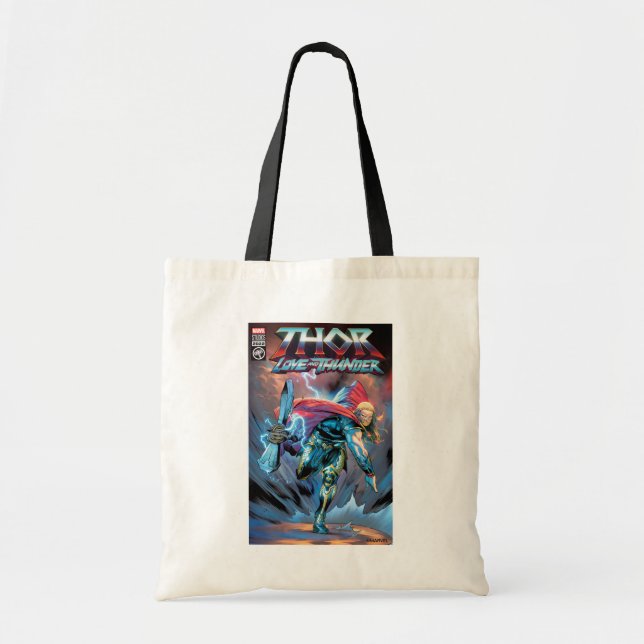 Thor Stormbreaker Comic Cover Homage Tote Bag (Front)