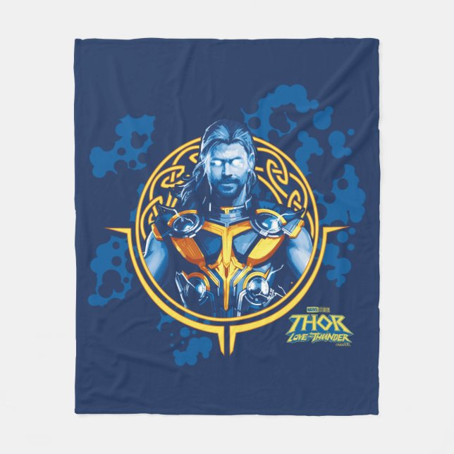 Thor Stylized Asgardian Graphic Fleece Blanket (Front)