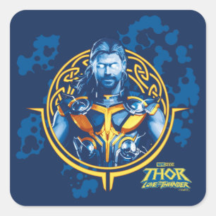 Thor Stylized Asgardian Graphic Square Sticker