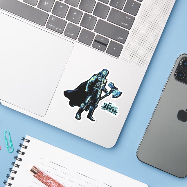 Thor Stylized Striped Character Graphic (Laptop w/ iPhone)