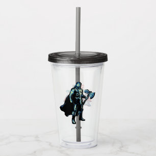 Thor Stylized Striped Character Graphic Acrylic Tumbler