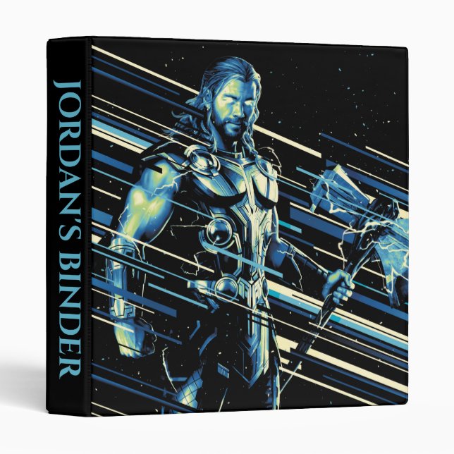 Thor Stylized Striped Character Graphic Binder (Front/Spine)