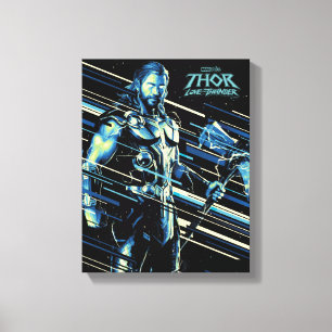 Thor Stylized Striped Character Graphic Canvas Print