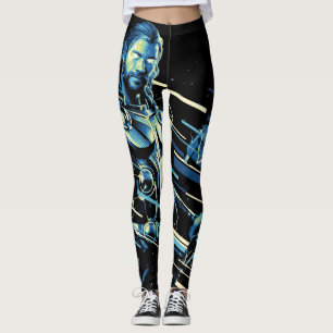Thor Stylized Striped Character Graphic Leggings