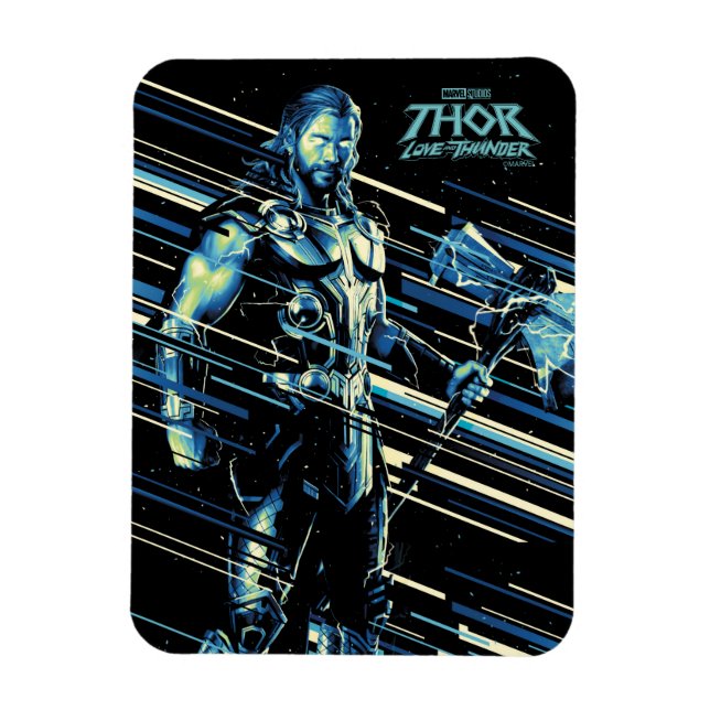 Thor Stylized Striped Character Graphic Magnet (Vertical)