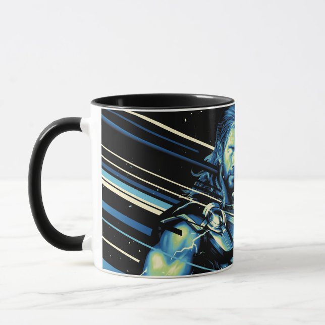 Thor Stylized Striped Character Graphic Mug (Left)
