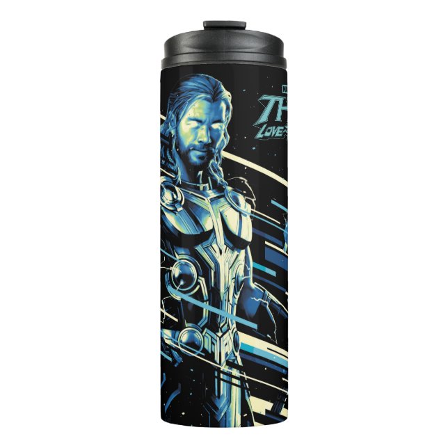 Thor Stylized Striped Character Graphic Thermal Tumbler (Front)