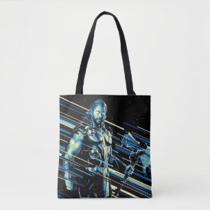 Thor Stylized Striped Character Graphic Tote Bag