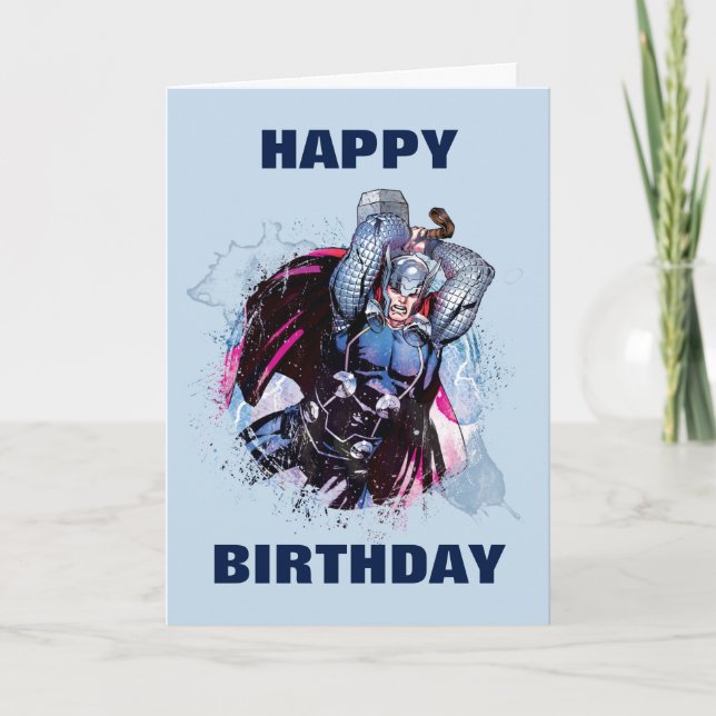 Thor Watercolor Character Graphic Card (Front)