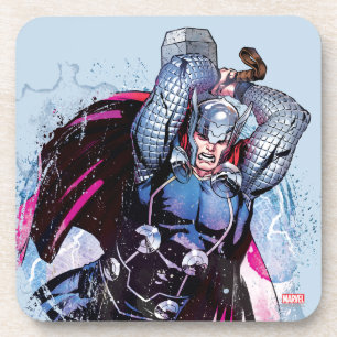 Thor Watercolor Character Graphic Coaster