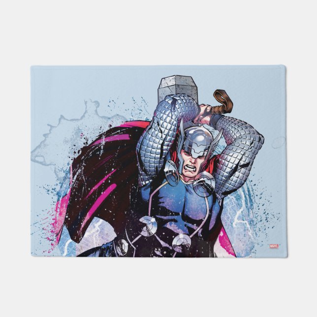 Thor Watercolor Character Graphic Doormat (Front)