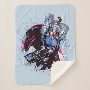 Thor Watercolor Character Graphic Sherpa Blanket