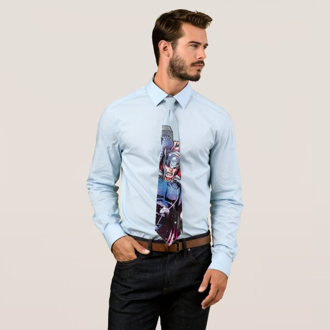 Thor Watercolor Character Graphic Tie (In Situ)