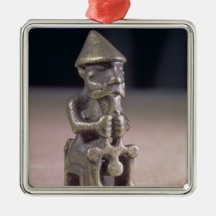 Thor with a hammer, statuette found in Iceland Metal Ornament