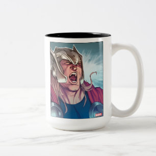 Thor Yell Comic Panel Two-Tone Coffee Mug