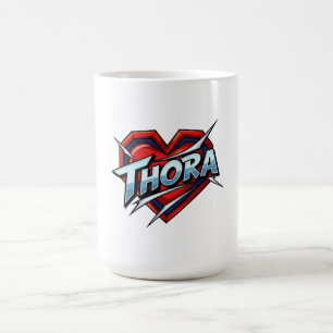 Thora Comic Pop Art Heart Name Coffee Mug