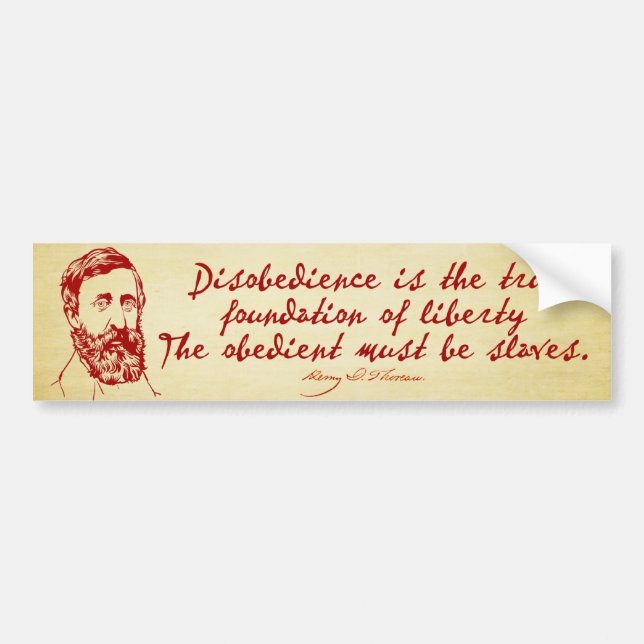 Thoreau Disobedience Bumper Sticker (Front)