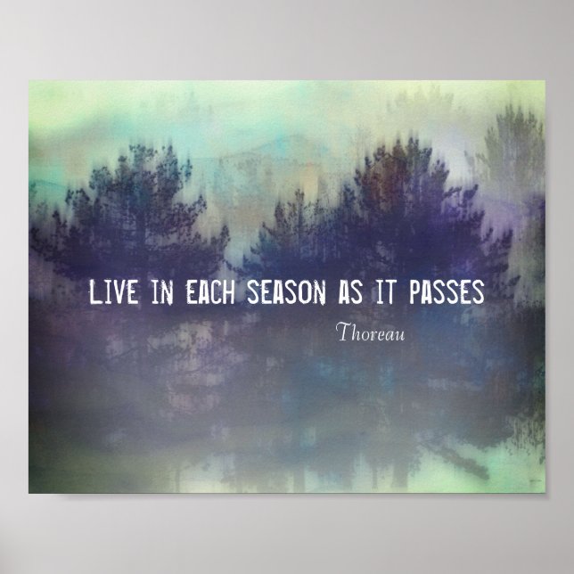 Thoreau nature quote  live in each season poster (Front)