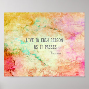 Thoreau nature quote watercolor design poster