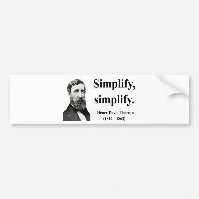Thoreau Quote 1b Bumper Sticker (Front)