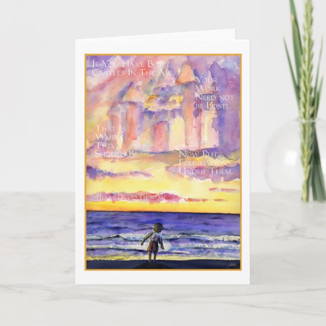 Thoreau's Sunset (Light Text) Greeting Card (Front)