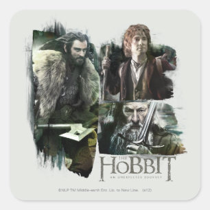 THORIN OAKENSHIELD™, BILBO BAGGINS™, & Gandalf Art Square Sticker