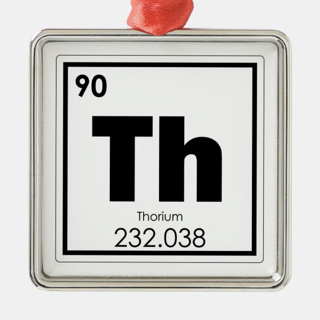 Thorium chemical element symbol chemistry formula metal ornament (Front)