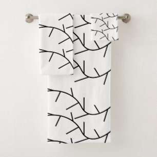 Thorn Black and White Thorn Bath Towel Set