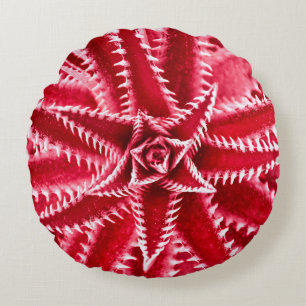 thorn cactus,  natural pattern,  abstract red back round pillow