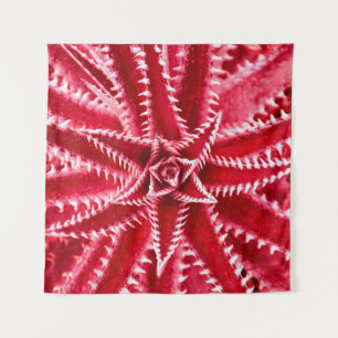 thorn cactus, natural pattern, abstract red back tapestry