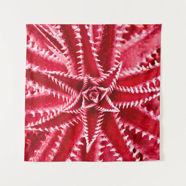 thorn cactus,  natural pattern,  abstract red back tapestry (Front)
