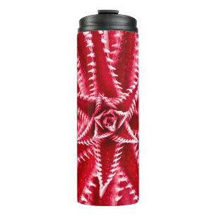 thorn cactus, natural pattern, abstract red back thermal tumbler