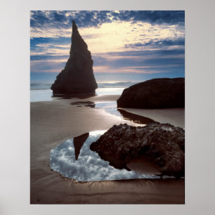 Thorn-Shaped seastack Face Rock Wayside, OR Poster