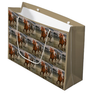Thoroughbred Champion Racehorse Wins Race Large Gift Bag