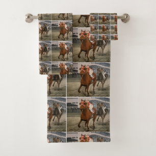 Thoroughbred Champion Wins Horse Race Bath Bath Towel Set