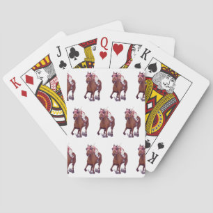 Thoroughbred Champion Wins Horse Race Playing Cards