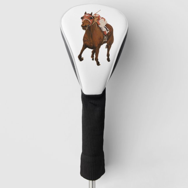 Thoroughbred Equine Wins Big Race Golf Head Cover (Front)