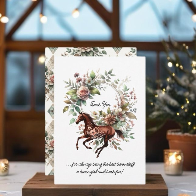 Thoroughbred Horse Equestrian Flower  Invitation (Personalize this beautiful design!)
