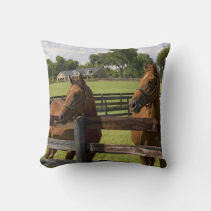Thoroughbred horse farm in Marion County, Throw Pillow