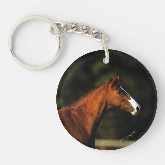 Thoroughbred Horse Headshot Keychain (Front)
