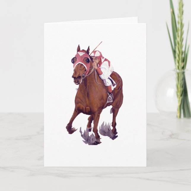Thoroughbred Horse Is Winning Race Card (Front)