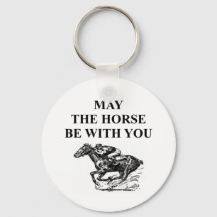 thoroughbred horse racing keychain