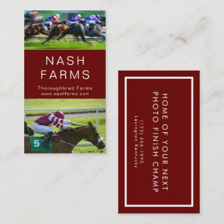 Thoroughbred Horse Trainer Racing Business Cards 
