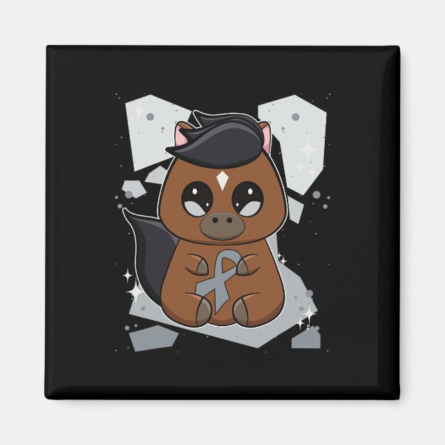 Thoroughbred Horse With Ribbon World Dyslexia Awar Magnet (Front)