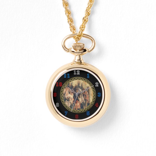 Thoroughbred horses running in a field watch (Front)