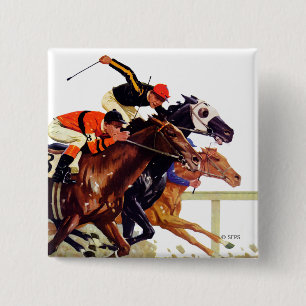 Thoroughbred Race 2 Inch Square Button